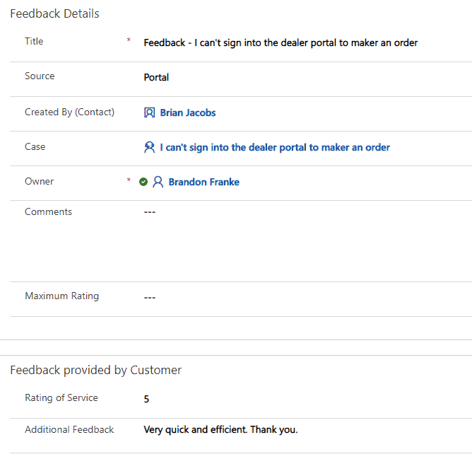View of survey results Dynamics 365 forms pro